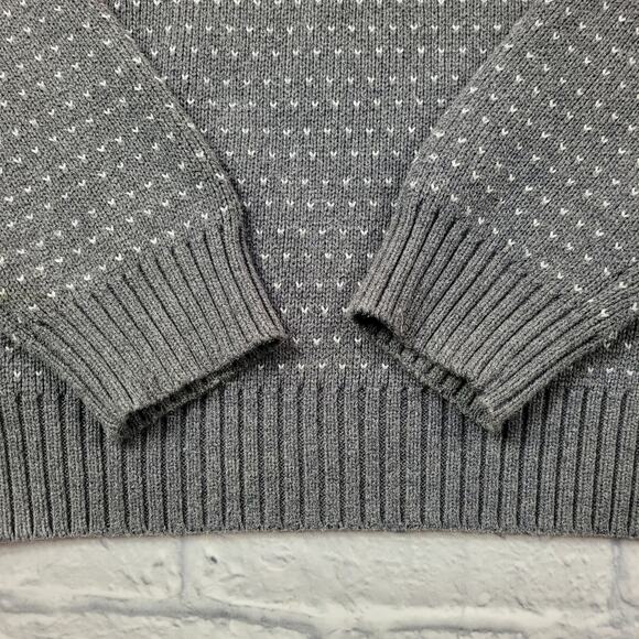 Gray Timberland Convertible Button Mock Turtleneck Fair Isle Sweater size Large - Picture 11 of 16